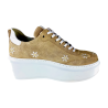 Sneakers Beż Kwiatki Welur 10